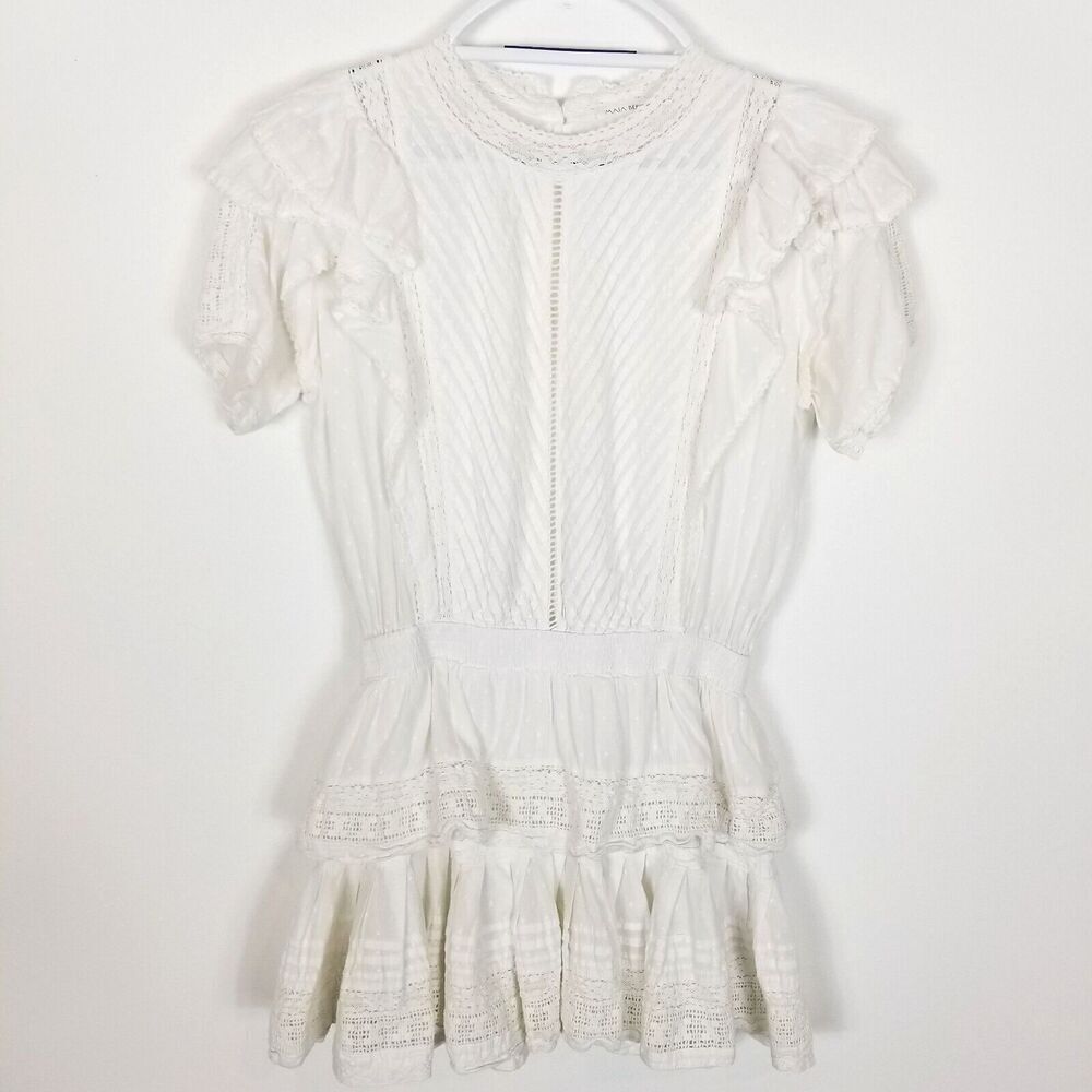 Maia Bergman Women‎ Mery Mini Dress Size M White  Fit & Flare Short Sleeve